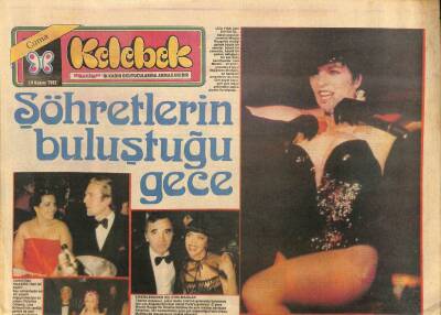 Hürriyet Gazetesi Kelebek Eki 19 Kasım 1982 - Şöhretlerin Buluştuğu Gece * Christina Onassis - Charles Aznavour GZ114537 - 1