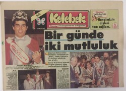 Hürriyet Gazetesi Kelebek Eki 19 Mart 1985 - Hürriyet Fotoroman Yıldızları Yarışmasının Kralı Yaşar Alptekin 23. Doğum Gününde Taç Giydi GZ16812 - 1
