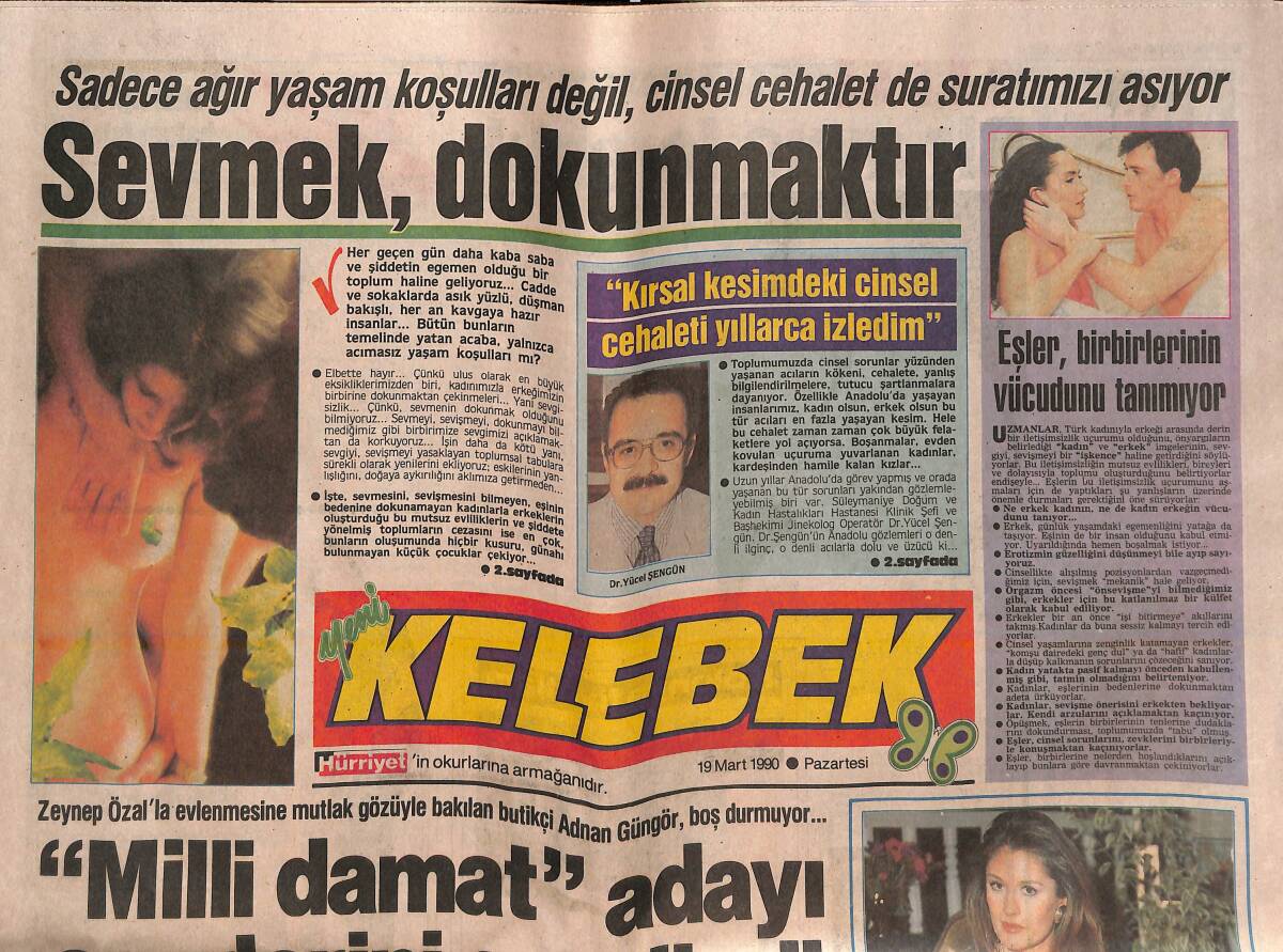 Hürriyet Gazetesi Kelebek Eki 19 Mart 1990 - Adnan Güngör Boş Durmuyor! - Erol Taş: Beddua Aldıkça Şöhretim Artıyor! GZ138061 - 1