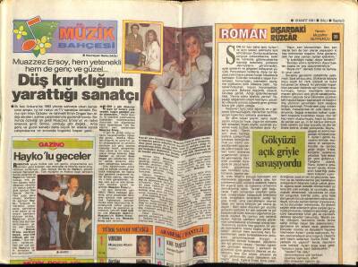 Hürriyet Gazetesi Kelebek Eki 19 Mart 1991 - Muazzez Ersoy Hem Yetenekli Hem Güzel GZ78339 - 1