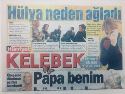 Hürriyet Gazetesi Kelebek Eki - 19 Mart 2004 - Hülya Avşar Neden Ağladı? GZ46703 - 1