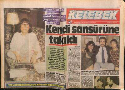 Hürriyet Gazetesi Kelebek Eki 19 Nisan 1988 - Ayten Alpman Kitabının Öldükten Sonra Yayınlanmasını İstiyor GZ63868 - 2