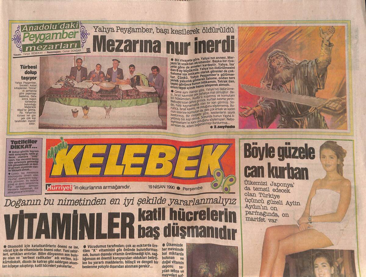 Hürriyet Gazetesi Kelebek Eki 19 Nisan 1990 - Hanımın Çiftliği'nde Acı Son - Basketbol Sevenlerin Gecesi GZ138048 - 1