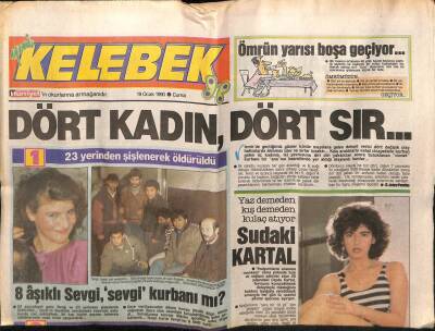 Hürriyet Gazetesi Kelebek Eki 19 Ocak 1990 - Türkan Şorayın Yatağa Girdiği İlk Film GZ63503 - 2