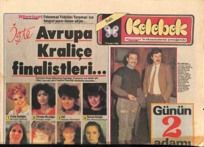 Hürriyet Gazetesi Kelebek Eki 19 Şubat 1985 - Sidede Avustralyalı Barmen... - Avrupa Kraliçe Finalistleri... GZ90541 - 1
