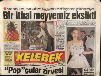 Hürriyet Gazetesi Kelebek Eki 19 Şubat 1990 - Meltem Berent,Hosteslikten Mankenliğe GZ63410 - 2