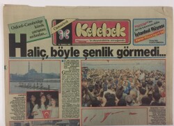 Hürriyet Gazetesi Kelebek Eki 19 Temmuz 1986 - Oxford - Cambridge Kürek Yarışının Ardından Haliç Böyle Şenlik Görmedi GZ16833 - 2