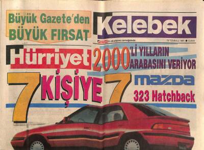Hürriyet Gazetesi Kelebek Eki 19 Temmuz 1991 - Mazda 323 Reklamı GZ75773 - 1