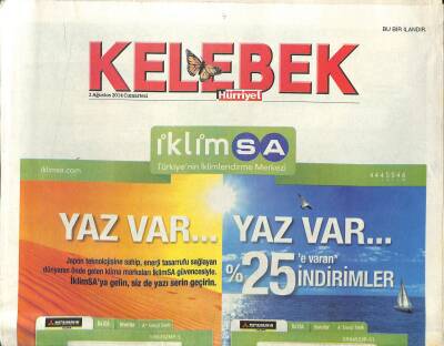 Hürriyet Gazetesi Kelebek Eki 2 Ağustos 2014 - Fahriye Evcen-Burak Özçivit Buraya Film Çekmeye Geldik GZ116635 - 1