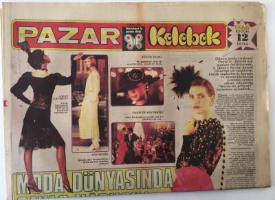 Hürriyet Gazetesi Kelebek Eki 2 Ekim 1983 - Moda Dünyasında Savaş Kabusu Pariste 1983-84 Kış Modası Defilesinde İkinci Dünya Savaşı Öncesi Yıllarının Çizgisi Var GZ18004 - 1