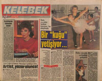 Hürriyet Gazetesi Kelebek Eki 2 Ekim 1988 - Joan Collinsin Kalemi , Hanedanı Tehlikeye Soktu GZ82738 - 1