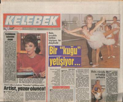 Hürriyet Gazetesi Kelebek Eki 2 Ekim 1988 - Joan Collinsin Kalemi , Hanedanı Tehlikeye Soktu GZ90518 - 1