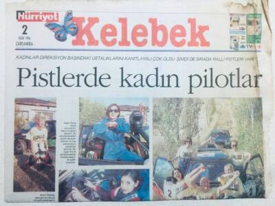 Hürriyet Gazetesi Kelebek Eki 2 Ekim 1996 - Pistlerde Kadın Pilotlar GZ41272 - 1