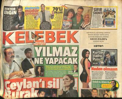 Hürriyet Gazetesi Kelebek Eki 2 Ekim 2014 - Yılmaz Erdoğan Ve Antalya Jürisi Sansüre Ne Yapacak ? GZ115944 - 1
