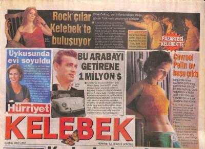 Hürriyet Gazetesi Kelebek Eki 2 Eylül 2005 - Kandil Günü Gülben Ergen VE Şehrazat Barıştılar - Lale Mansurun Uykusunda Evi Soyuldu GZ91994 - 1