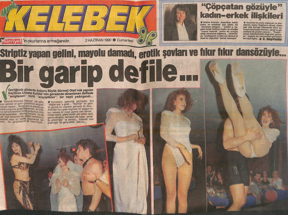 Hürriyet Gazetesi Kelebek Eki 2 Haziran 1990 - Arabesk, Yeşilçam'la Dalga Geçiyor - Bir Garip Defile! GZ138081 - 1