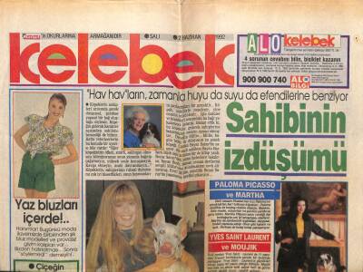 Hürriyet Gazetesi Kelebek Eki 2 Haziran 1992 - Fatma Girik Ve Kurtları GZ63699 - 1
