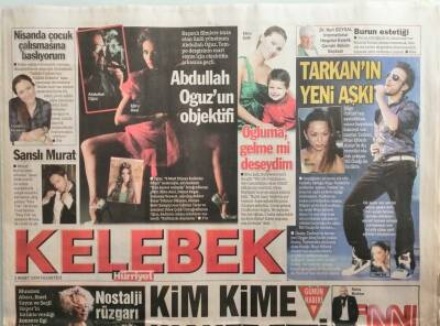 Hürriyet Gazetesi Kelebek Eki 2 Mart 2009 Tarkanın Yeni Aşkı - Kim Kime İhanet Etti -GZ44579 - 1
