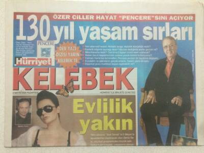 Hürriyet Gazetesi Kelebek Eki 2 Mayıs 2005 - 130 Yıl Yaşam Sırları GZ50078 - 1