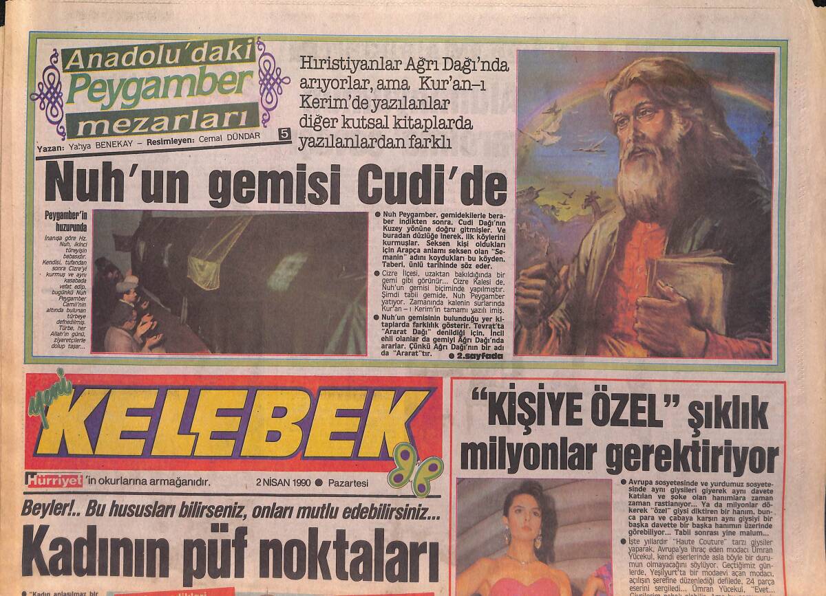 Hürriyet Gazetesi Kelebek Eki 2 Nisan 1990 - Kamil Başaran'ın Şiiri Taşkın Sabah'a Uğur Getirdi - Ayşe Egesoy Evinin Kapılarını İlk Defa Açtı GZ156272 - 1