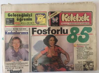 Hürriyet Gazetesi Kelebek Eki 2 Ocak 1985 - Fosforlu Cevriye Hürriyet İçin Fotoroman Oldu GZ22498 - 1