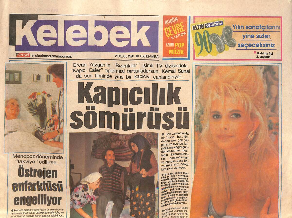 Hürriyet Gazetesi Kelebek Eki 2 Ocak 1991 - Herkes Bu Pozları Konuşuyor İvana Trump Fena Dağıttı - Arsen Lupen'in Dönüşü GZ138162 - 1