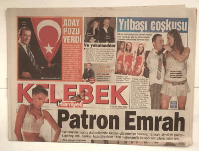 Hürriyet Gazetesi Kelebek Eki 2 Ocak 2007 - Patron Emrah GZ5175 - 2