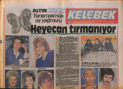 Hürriyet Gazetesi Kelebek Eki 2 Şubat 1988 - Altın Kelebek Yarışmasında Oy Yağmuru *Fatma Girik - Zuhal Olcay - Barış Manço - Nilüfer - Belkıs Akkale GZ93905 - 1