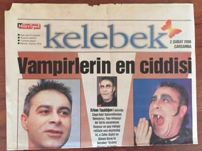 Hürriyet Gazetesi Kelebek Eki - 2 Şubat 2000 - Vampirlerin En Ciddisi Erkan Taşdöğen - GZ43762 - 2