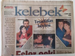Hürriyet Gazetesi Kelebek Eki 2 Şubat 2001 - Eşler Eski Rekabet Yeni Türkan Şoray - Cihan Ünal , Sibel Can -Hakan Ural ... GZ16923 - 2