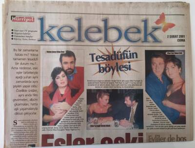 Hürriyet Gazetesi Kelebek Eki 2 Şubat 2001 - Eşler Eski Rekabet Yeni Türkan Şoray - Cihan Ünal , Sibel Can -Hakan Ural ... GZ16923 - 2