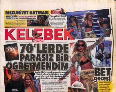 Hürriyet Gazetesi Kelebek Eki 2 Temmuz 2013 - Ömür Gedik Femenin Yaptığı Saygısızlık GZ116660 - 1