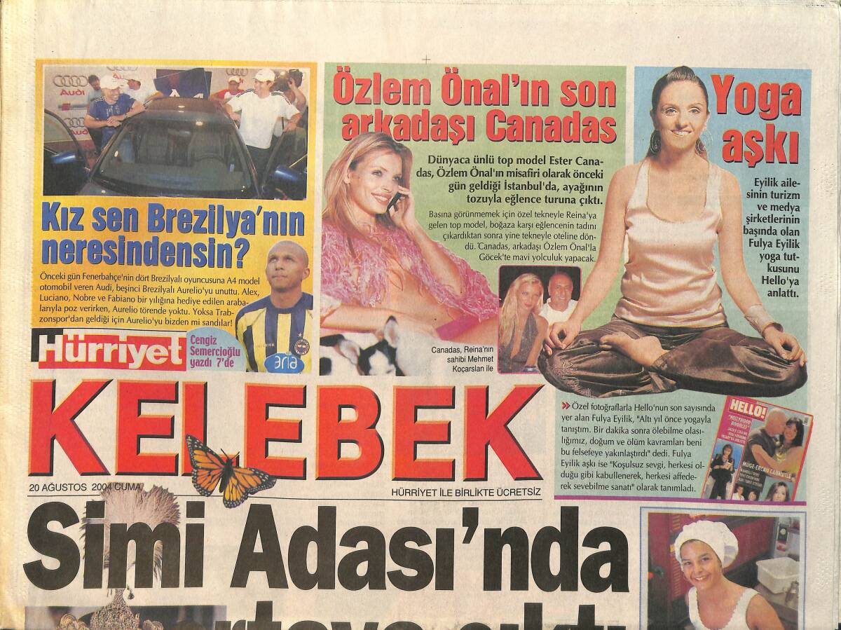 Hürriyet Gazetesi Kelebek Eki 20 Ağustos 2004 - Özlem Önal'ın Son Arkadaşı Canadas - İbrahim Kutluay: Çok Yakında Evleniyorum GZ2604 - 1