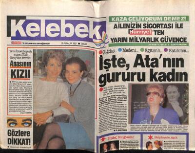 Hürriyet Gazetesi Kelebek Eki 20 Aralık 1991 - Berhan Şimşek Çapkınlığı Mutluluğa Tercih Etti GZ63766 - 1