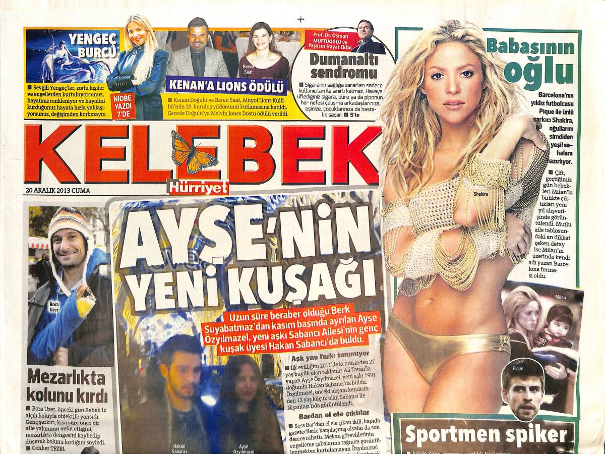 Hürriyet Gazetesi Kelebek Eki 20 Aralık 2013 - Pique Ve Shakira'nın Oğulları Şimdiden Yeşil Sahada GZ136793 - 1