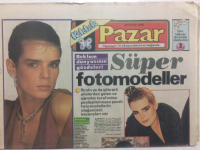 Hürriyet Gazetesi Kelebek Eki 20 Ekim 1985 - Reklam Dünyasının Gözdeleri Süper Fotomodeller GZ27479 - 1