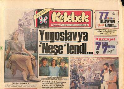 Hürriyet Gazetesi Kelebek Eki 20 Eylül 1984 - Osmanlılardan Kalma Tarihi Yerleri Gezerken Fotoğraf Çektiren Neşe Erberk , Yorgunluktan Bitap Düştü GZ92072 - 1