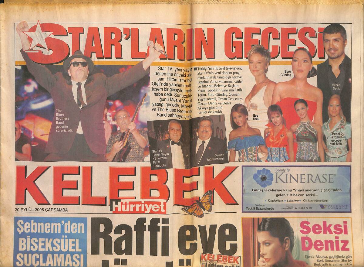 Hürriyet Gazetesi Kelebek Eki 20 Eylül 2006 - Starların Gecesi - Şebnem Schaefer'den Biseksüel Suçlaması GZ136674 - 1