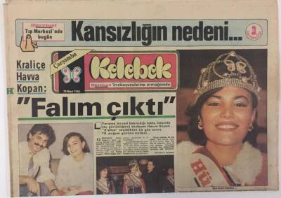 Hürriyet Gazetesi Kelebek Eki 20 Mart 1985 -Hürriyet Kraliçesi Giresunlu Havva Kopan GZ16811 - 1
