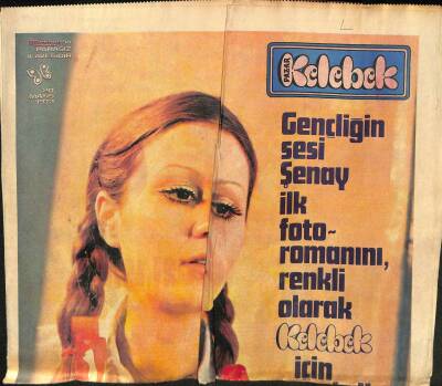 Hürriyet Gazetesi Kelebek Eki 20 Mayıs 1973 - Gençliğin Sesi Şenay İlk Foto Romanını Renkli Olarak Kelebek İçin Çevirdi GZ93953 - 1