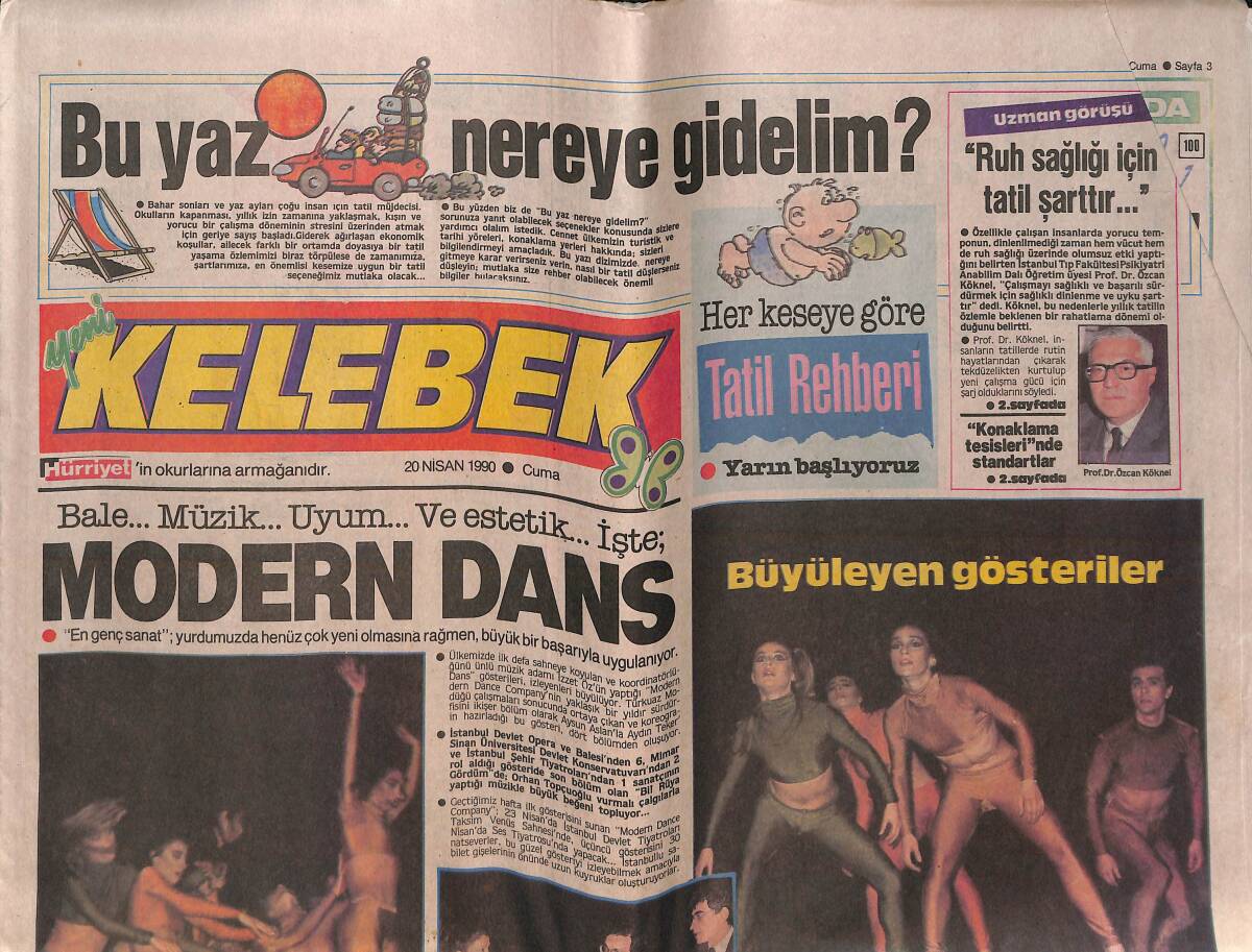 Hürriyet Gazetesi Kelebek Eki 20 Nisan 1990 - Erkeklere Doğum Kontrolü - Fatmagül'ün Suçu Ne? GZ138047 - 1