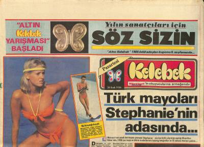 Hürriyet Gazetesi Kelebek Eki 20 Ocak 1986 - Türk Mayoları Stephanienin Adasında... GZ114826 - 1