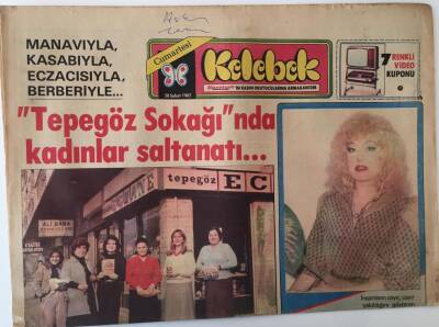 Hürriyet Gazetesi Kelebek Eki 20 Şubat 1982 - Manavıyla, Kasabıyla,Eczacısıyla,Berberiyle Tepegöz Sokağında Kadınlar Saltanatı GZ18072 - 1