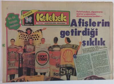 Hürriyet Gazetesi Kelebek Eki 20 Şubat 1984 - Afişlerin Getirdiği Şıklık Telefondan , Sigaraya , Diş Macununa Kadar , Yeni James Bond Filmi Türkiye de Çevrilecek GZ18382 - 1