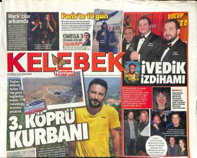 Hürriyet Gazetesi Kelebek Eki 20 Şubat 2014 - İvedik İzdihamı - Tarkan 3. Köprü Kurbanı GZ115914 - 1