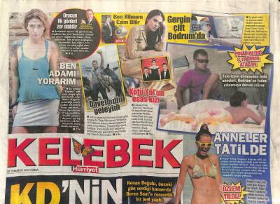 Hürriyet Gazetesi Kelebek Eki 20 Temmuz 2012 - Funda Ararı Dondurma Zayıflattı - Tarkana Hücum GZ124634 - 1