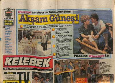 Hürriyet Gazetesi Kelebek Eki 21 Ağustos 1987 - Samim Değerin Yönettiği Fotoromanın Senaryosunu Safa Ünal Yazdı GZ94140 - 1
