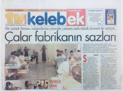 Hürriyet Gazetesi Kelebek Eki 21 Ağustos 1996 - Çalar Fabrikanın Sazları GZ41534 - 1