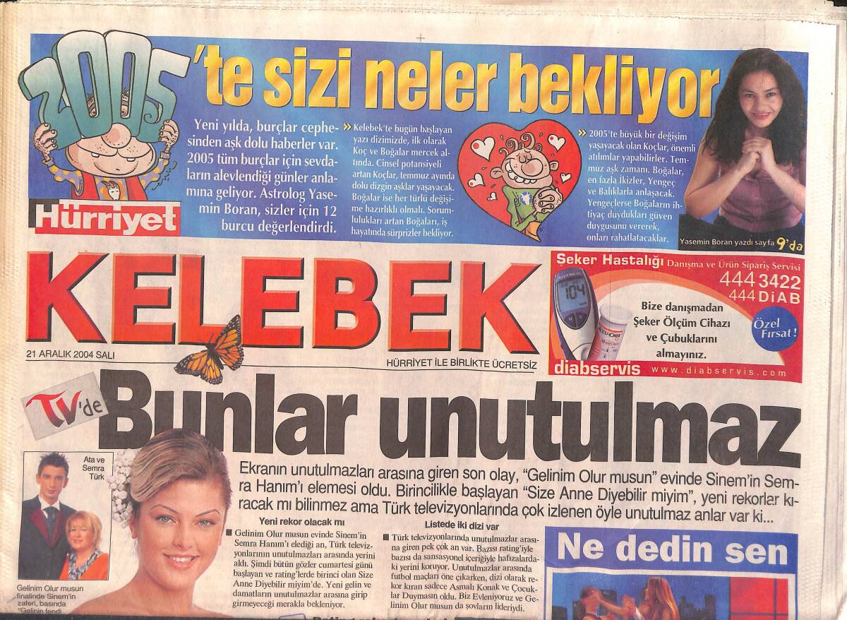 Hürriyet Gazetesi Kelebek Eki 21 Aralık 2004 - Hürriyet Bazen Şarkı Söylemektir*Zeki Müren - Keto'nun Bittiği An GZ157599 - 1