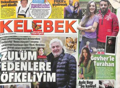 Hürriyet Gazetesi Kelebek Eki 21 Ekim 2013 - Uğur Yücel Zulüm Edenlere Öfkeliyim, Başörtülü Rihanna, Galibiyet Kutlaması GZ107557 - 1